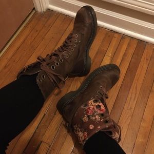 Brown Floral Dr. Martens